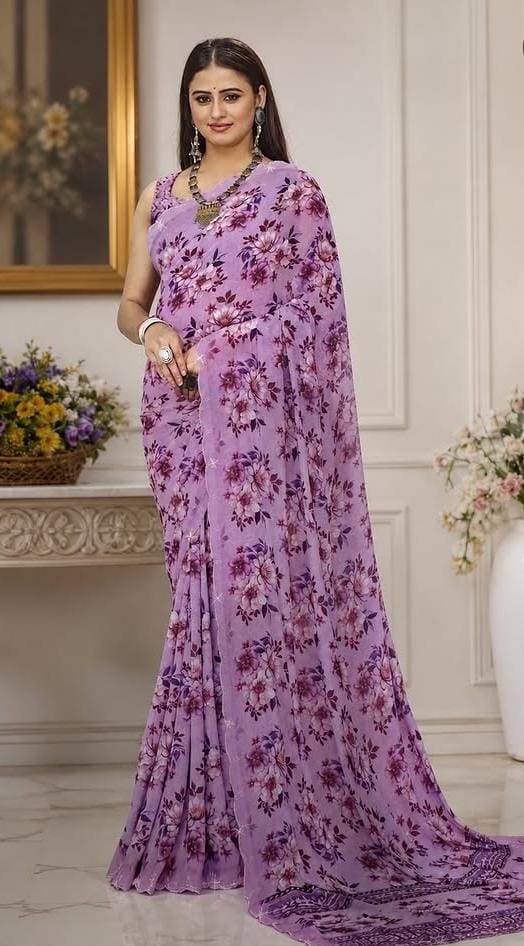 FLORAL PRINTED SAREE